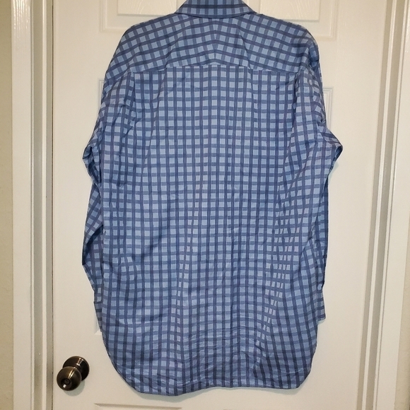 Robert Talbott Cotton Plaid button Down Shirt Neck 16 - Picture 4 of 7